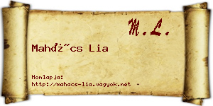 Mahács Lia névjegykártya